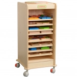 Holzschrank für Lerntafeln MASTERKIDZ 28 × 28 cm auf Rollen