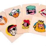 Holz-Geburtstagsteller Lustige Köpfe SMALL FOOT, Set 7 Stk.