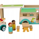 Holzwohnwagen mit Anhänger und Zubehör