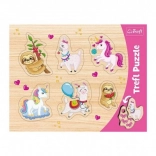 Holzpuzzle TREFL – Einhörner, Lamas und Faultiere