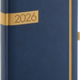 Tagesplaner Twill blau-gold 2026