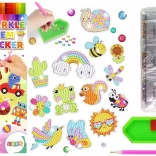 Kreativ-Set Diamantaufkleber Tiere und Regenbogen