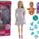 Schwangere Puppe mit Kind und Zubehör