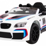 Elektrisches Kinderauto BMW M6 GT3 mit Fernbedienung, MP3 und LED-Lichtern – weiß