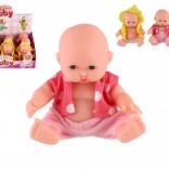 Babypuppe 12 cm – fester Kunststoffkörper, 3 Varianten, Box mit 12 Stück
