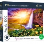 Puzzle TREFL UFT Romantic Sunset: Seljalandsfoss, Island – 1000 Teile