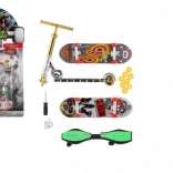 Set aus Finger-Skateboards und -Scooter mit Schraubzubehör