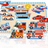 Holzpuzzle mit Fahrzeuggeräuschen