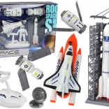 Kosmisches Set für Kinder mit Rakete, Space Shuttle und Satelliten, 8 Teile