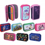 Zweistöckiges Schulmäppchen mit Ausstattung, textil