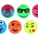 Spielball mit Smileys 11 cm, aufgeblasen im Netz
