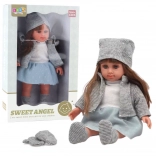 Puppe SWEET ANGEL im grauen Outfit 36,5 cm