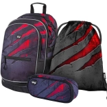 Baagl Schulset Core Lava – Rucksack, Federmäppchen und Turnbeutel