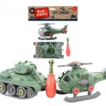 Schraubbarer Panzer und Hubschrauber für Kinder