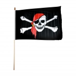 Pirat flagge 47 × 30 cm auf Holzstab