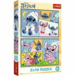 Puzzle 2x70 - Disney Lilo und Stitch - Keine Langeweile mit Stitch