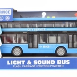 Zweigeschossiger blauer batteriebetriebener Bus