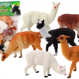 Set aus 6 Alpaka- und Lamafiguren