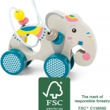 small foot hölzerner Elefant auf Rädern Jungle