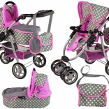 Kinderwagen mit Gondel und Tasche Rosa mit Sternen
