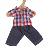 Bigjigs Toys kariertes Hemd und Jeans für Puppe