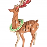 Holz-3D-Puzzle Weihnachtshirsch