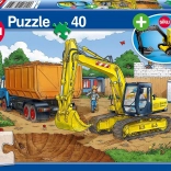 Puzzle Bagger 40 Teile mit SIKU Modell