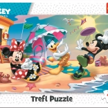 Trefl Puzzle Mickey und Minnie – Spaß am Strand, 15 Teile