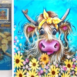 NORIMPEX Diamantmalerei – Kuh mit Schleife 30 × 40 cm