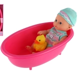 Baby-Puppe in Badewanne mit Entchen 22 cm