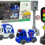 Spielzeugauto-Set mit Verkehrsschildern und Lichtsignalanlage