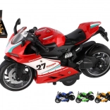 Plastik-Straßenmotorrad 13 cm mit Rückziehmotor, Licht und Sound