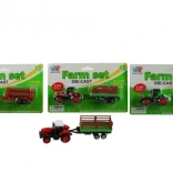 Traktor mit Anhänger, Metall und Kunststoff, 16,5 cm