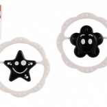 Plast-Rassel und Beißring, Kreis 12 cm, schwarz-weiß, ab 0 Monaten