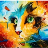 Diamantmalerei Abstrakte Katze 30 × 40 cm