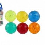 Bunter Zurückprallball mit Glitzer