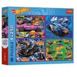 Puzzle 4×250 Teile HOT WHEELS