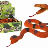 Braune Gummischlange mit schwarz-grauen Flecken