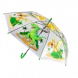 Transparenter Kinder-Regenschirm mit Dinosauriern, Automatik, 64 cm