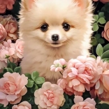 CASTORLAND Puzzle Pomeranian-Welpe in Rosen – 300 Teile