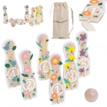 Holz-Kegelspiel für Kinder 6 Stk. mit Ball CLASSIC WORLD