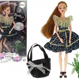 Puppe EMILY Modenschau mit Handtasche und Blumen