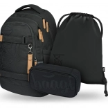 Schulset Baagl Skate Max Darkness: Rucksack, Federmäppchen und Beutel