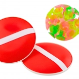 Geschicklichkeitsspiel Schläger mit Ball mit Saugnäpfen Rot