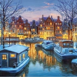 Puzzle Amsterdam bei Nacht 1000 Teile