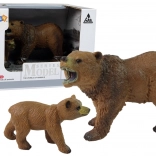 Set mit 2 Figuren: Grizzlybär mit Jungtier