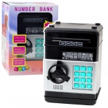 Schwarzer Safe Glas-Spardose mit PIN-Code und Licht- & Toneffekten