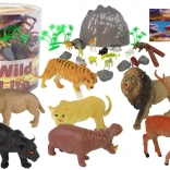 Set aus Wildtiersafari-Figuren + Zubehör
