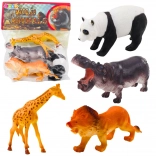 Set mit Wildtier-Figuren – Panda, Giraffe, Löwe und Nilpferd (4 Stk.)
