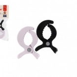 Kinderwagen-Clips schwarz-weiß 2 Stk.